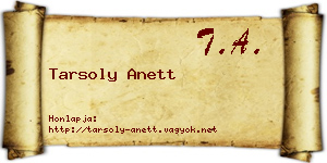 Tarsoly Anett névjegykártya